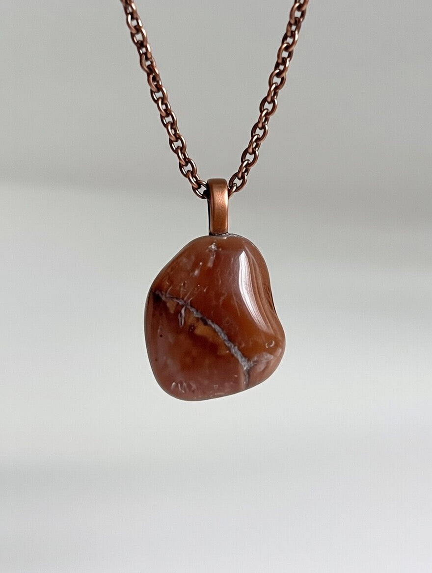 Cornalina en Collar - Bronce 50cm