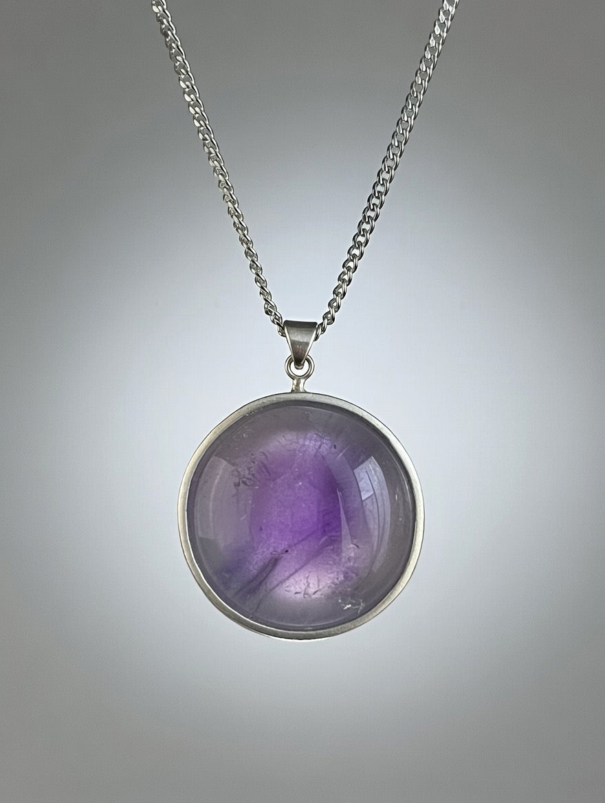 Amatista en Collar - Plata 925 Circular 65cm