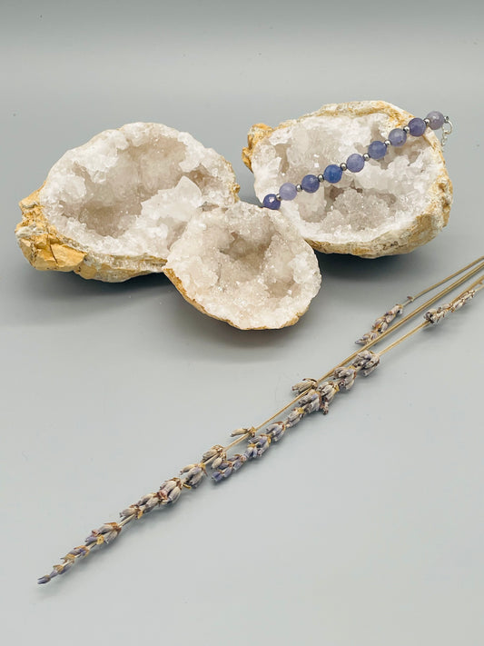 Zafiro de Esferas Facetadas en Pulsera ajustable