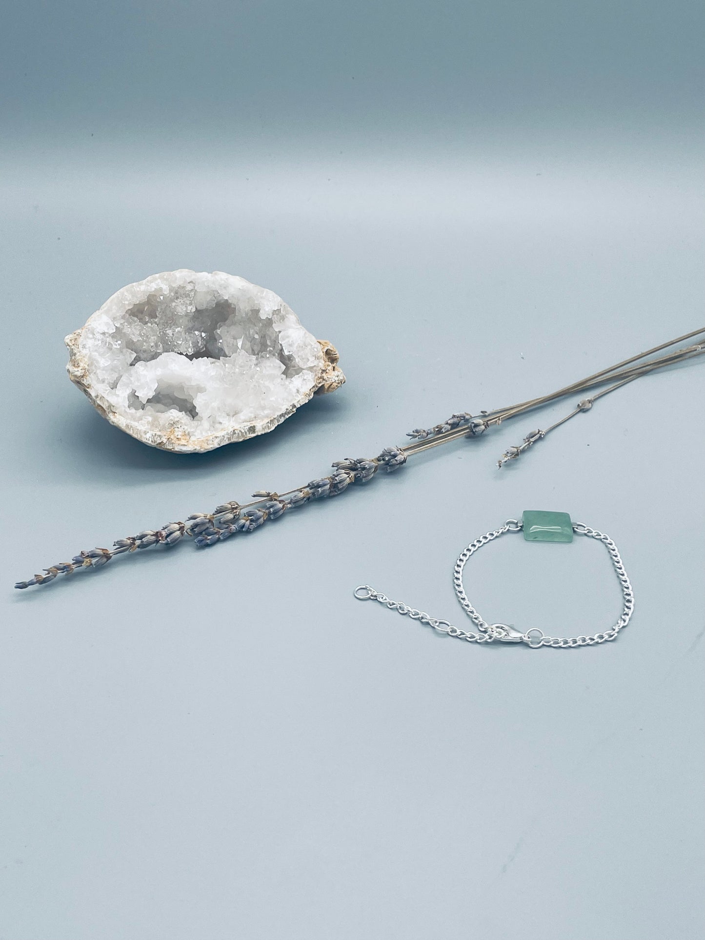 Aventurina (Prasio) en Pulsera de  en Acero Inoxidable Ajustable