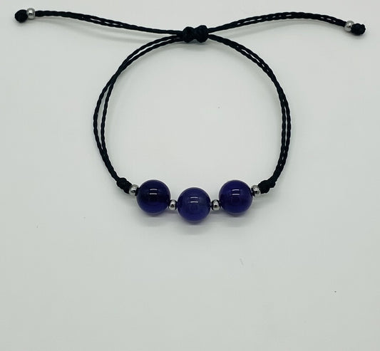Amatista  en Pulsera (hilo negro) - Santa Hildegarda
