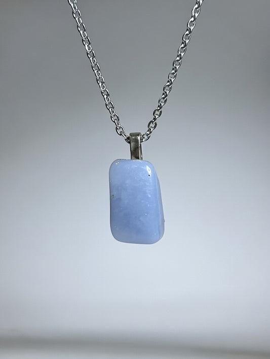 Calcedonia en Collar - Acero Inoxidable 50cm