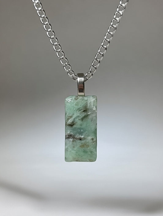 Crisoprasa en Collar   - Acero Inoxidable 50cm