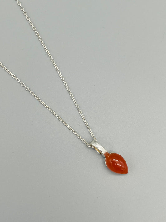 Cornalina en Collar de 50 cm con Cadena de Acero Inoxidable